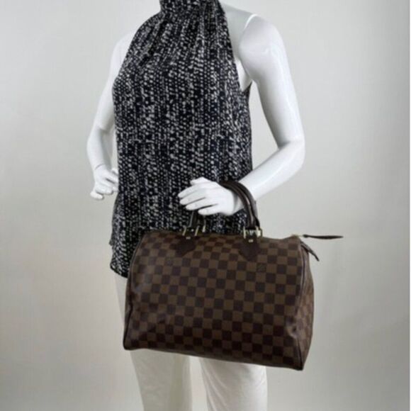 Louis Vuitton Damier Ebene Speedy 30 Satchel Handbag - Picture 2 of 13